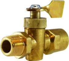 46401 (46-401) Midland Specialty Valve Fitting - Solid Bottom Valve (O-Ring Sealed) - 1/4" Male Pipe x 1/4" Female Pipe - Brass