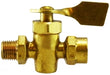 46406M (46-406M) Midland Specialty Valve Fitting - Solid Bottom Fuel Valve - 1/4" Male Pipe x 1/4" Male Pipe - Brass