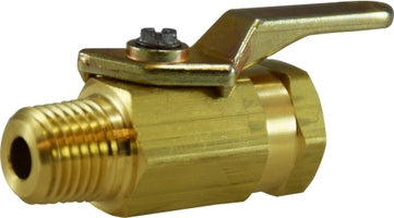 46443 (46-443) Midland Miniature UL Two Way Ball Valve - 1/4" Male Pipe x 1/4" Female Pipe - Brass