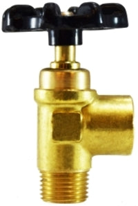 46465 (46-065) Midland Specialty Valve Fitting - Truck Valve - 3/8" Female Pipe x 3/8" Male Pipe - Brass