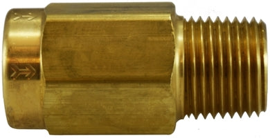 46568 (46-568) Midland Check Valve (500 PSI) - 1/2" Female Pipe x 1/2" Male Pipe - Buna-N Seal - Brass