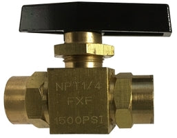 46830 (46-830) Midland Industrial Instrumentation Panel Mount Ball Valve - 1/8" Female Pipe x 1/8" Female Pipe - Brass