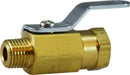 46900 (46-900) Midland Miniature Ball Valve - 1/8" Male Pipe x 1/8" Female Pipe - Brass