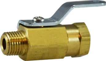 46903 (46-903) Midland Miniature Ball Valve - 1/4" Male Pipe x 1/4" Female Pipe - Brass