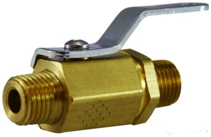 46912 (46-912) Midland Miniature Ball Valve - 1/4" Male Pipe x 1/4" Male Pipe - Brass