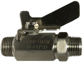 46913SS (46-913SS) Midland Mini Ball Valve with Butterfly Handle - 3/8" Male Pipe x 3/8" Male Pipe - 316 Stainless Steel