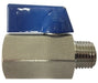 46930SS (46-930SS) Midland Mini Ball Valve - 1/8" Male Pipe x 1/8" Female Pipe - 316 Stainless Steel