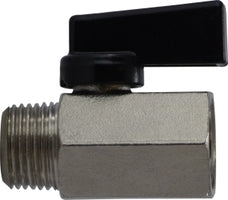 46933 (46-933) Midland Mini Ball Valve - Flag Handle - 1/2" Male NPT x 1/2" Female NPT - Chrome Plated Brass