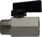 46932 (46-932) Midland Mini Ball Valve - Flag Handle - 3/8" Male NPT x 3/8" Female NPT - Chrome Plated Brass