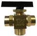 46956 (46-956) Midland Industrial Instrumentation Panel Mount 3-Way Ball Valve - 1/4" Female Pipe Thread - Brass