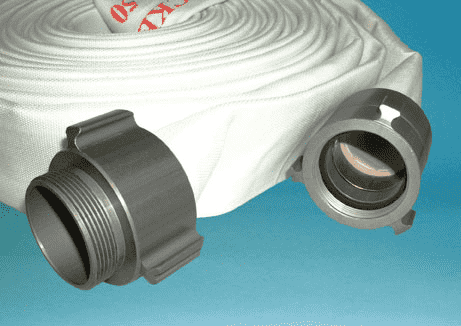 4703-2500-050ERNPS by Jason Industrial | 4703 Series | Heavy Duty Double Jacket (DJ) Mill Discharge Hose Assembly | 2-1/2" ID | NPS Male x Female Rocker Lug | White | 50ft