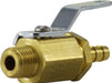 46980 (46-980) Midland Miniature Ball Valve - 1/4" Male Pipe x 1/4" Hose Barb - Brass