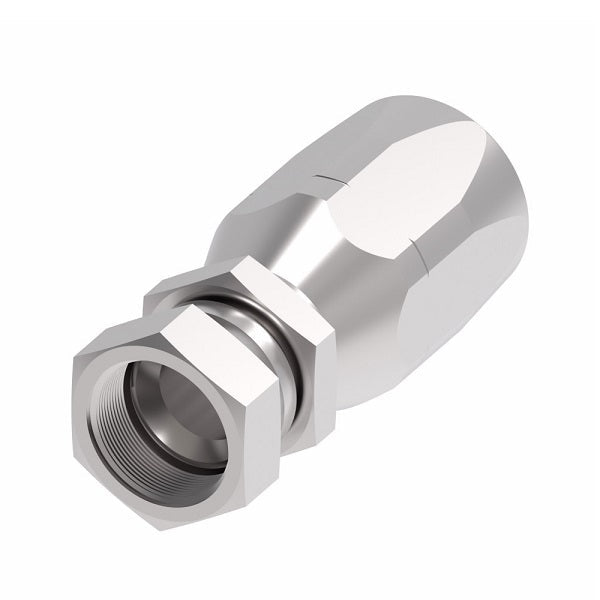 259-4721-10-8 Aeroquip by Danfoss | Female 37° JIC Swivel 100R2 Skive Style Reusable Hose Fitting | -10 Female 37° JIC Swivel x -08 Reusable Hose End | 316 Stainless Steel