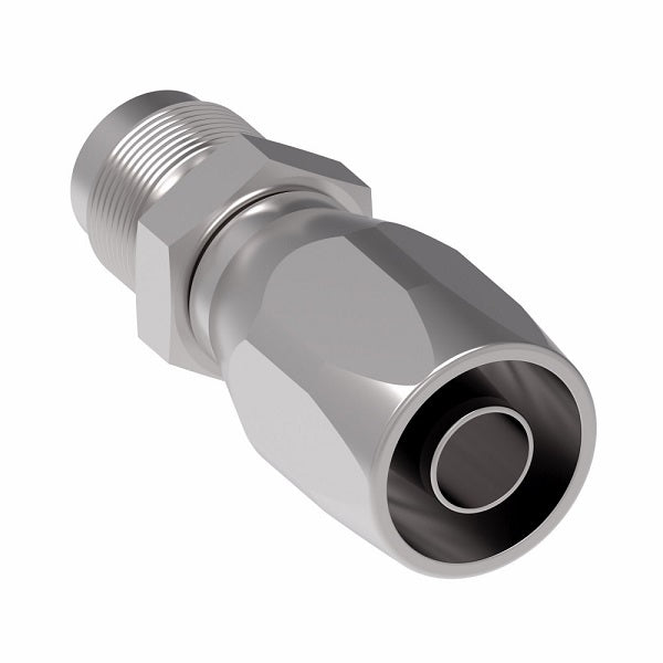 4725-6-4S Aeroquip by Danfoss | Male 37° JIC Flare 100R2 Skive Style Reusable Hose Fitting | -06 Male 37° JIC Flare x -04 Reusable Hose End | Steel