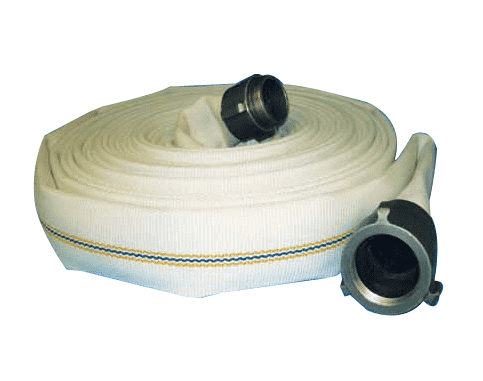 4735-0150-100ERNPS Jason Industrial 4735 MSHA Fire Hose Assembly - White - 300 PSI Serv. Press. - 1-1/2" ID - NPS EXP Ring - 100ft