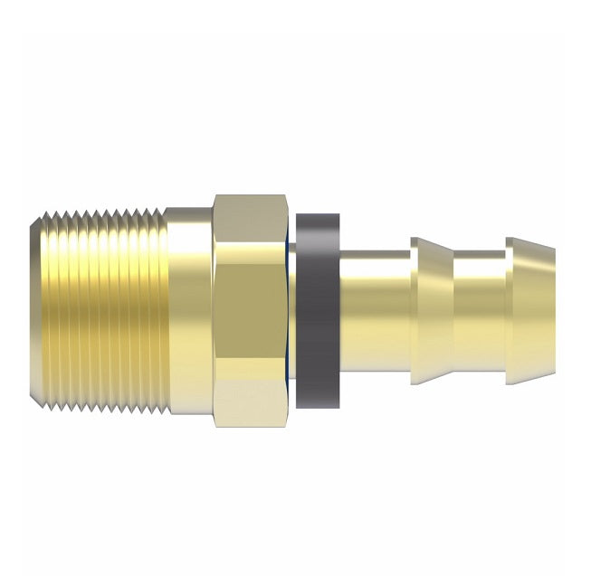 4738-8-10B Aeroquip by Danfoss | Male Pipe Socketless Reusable Hose Fitting | -08 Male Pipe x -10 Push-On Hose Barb | Brass