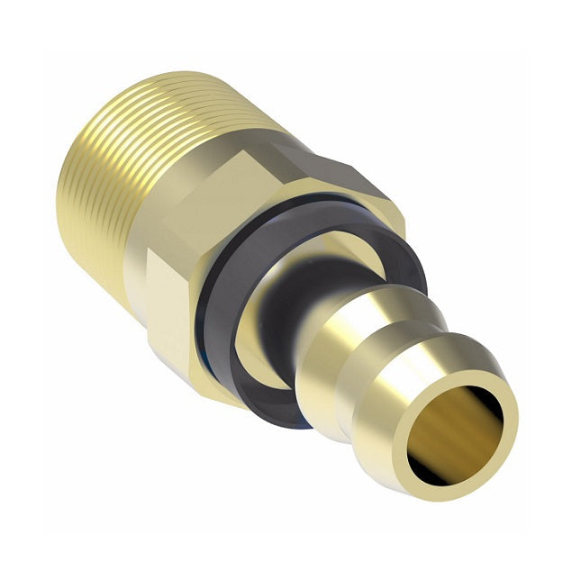 4738-8-10B Aeroquip by Danfoss | Male Pipe Socketless Reusable Hose Fitting | -08 Male Pipe x -10 Push-On Hose Barb | Brass