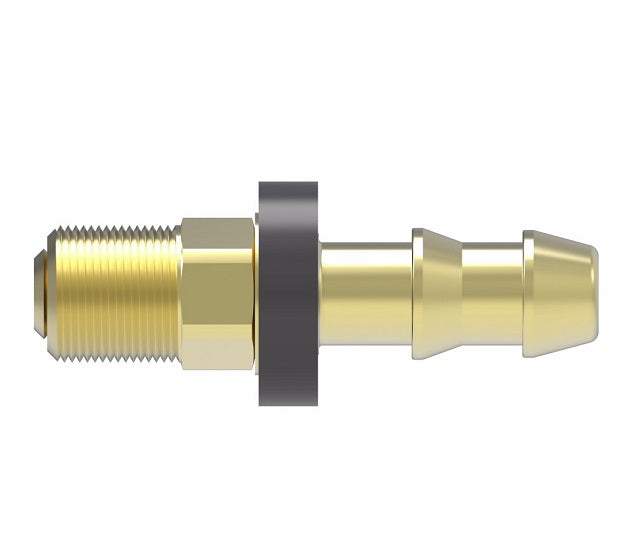 4740-10B Aeroquip by Danfoss | Male SAE 45° Inverted Flare Socketless Reusable Hose Fitting | -10 Male SAE 45° Inverted Flare x -10 Push-On Hose Barb | Brass