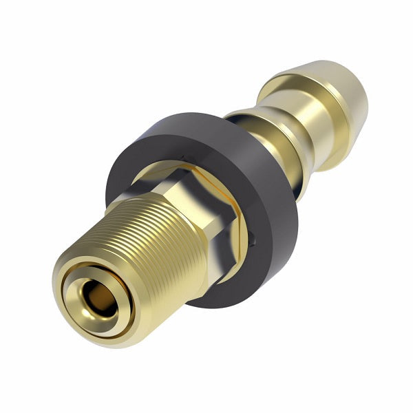 4740-6B Aeroquip by Danfoss | Male SAE 45° Inverted Flare Socketless Reusable Hose Fitting | -06 Male SAE 45° Inverted Flare x -06 Push-On Hose Barb | Brass
