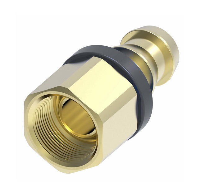 4743-3-4B Aeroquip by Danfoss | Female SAE 42° Inverted Flare Socketless Reusable Hose Fitting | -03 Female Inverted Flare x -04 Push-On Hose Barb | Brass