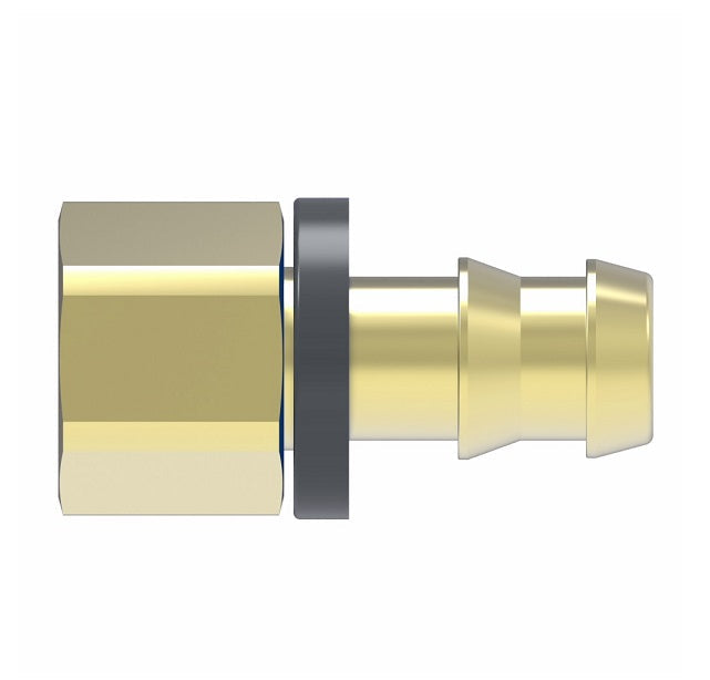4743-3-4B Aeroquip by Danfoss | Female SAE 42° Inverted Flare Socketless Reusable Hose Fitting | -03 Female Inverted Flare x -04 Push-On Hose Barb | Brass