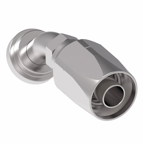 4745-16S Aeroquip by Danfoss | Code 61 Split Flange SAE J518 45° Elbow 100R2 Skive Style Reusable Hose Fitting | -16 Code 61 Split Flange x -16 Reusable Hose End | Steel
