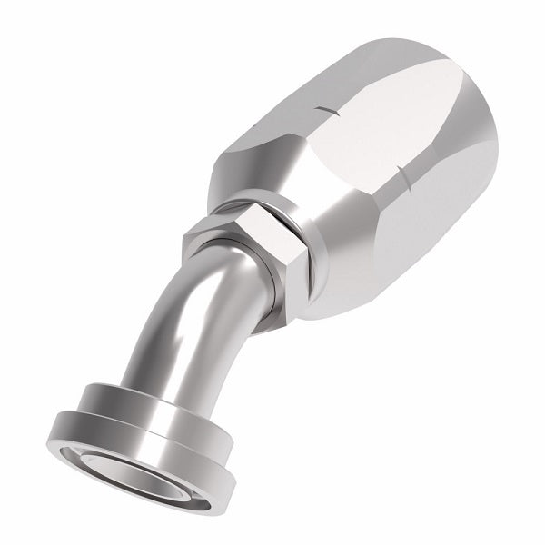 4745-16S Aeroquip by Danfoss | Code 61 Split Flange SAE J518 45° Elbow 100R2 Skive Style Reusable Hose Fitting | -16 Code 61 Split Flange x -16 Reusable Hose End | Steel