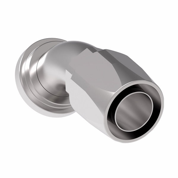 4777-12S Aeroquip by Danfoss | SAE Code 61 Split Flange 45° Elbow (SAE J518) 100R5 Reusable Hose Fitting | -12 Code 61 Split Flange x -12 Reusable Hose End | Steel