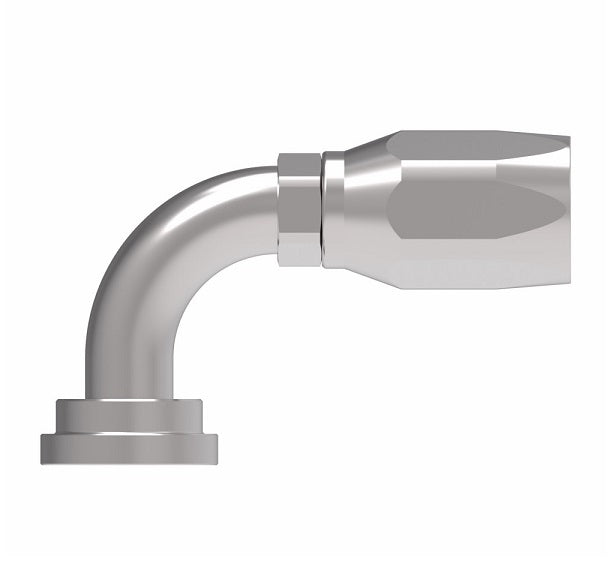 4779-20-16S Aeroquip by Danfoss | SAE Code 61 Split Flange 90° Elbow (SAE J518) 100R5 Reusable Hose Fitting | -20 Code 61 Split Flange x -16 Reusable Hose End | Steel
