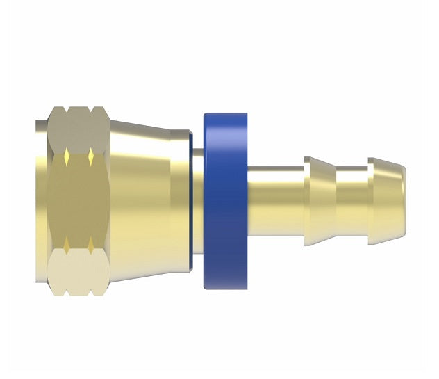 4797-4B Aeroquip by Danfoss | Male Universal Socketless Reusable Hose Fitting | -04 Male JIC (Also Couples w/ SAE 45° Flare) x -04 Push-On Hose Barb | Brass