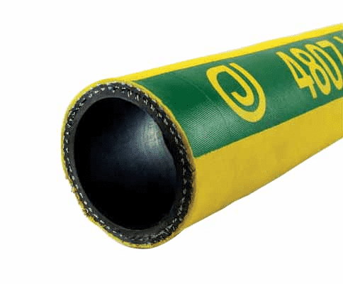 4807-0200-050 by Jason Industrial | 4807 Series | Hi-Temp Air Hose | Wire Reinforced | 600 PSI | 2" ID | 2.48" OD | Bright Yellow | Synthetic Rubber | 50ft