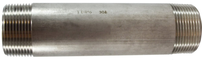 48126 (48-126) Midland Schedule 40 Welded Nipple - 1-1/4" Diameter x 4-1/2" Length - 304 Stainless Steel