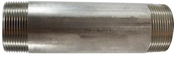 48155 (48-155) Midland Schedule 40 Welded Nipple - 1-1/2" Diameter x 12" Length - 304 Stainless Steel