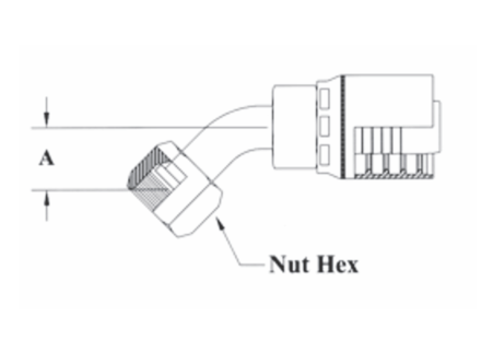 4GC31-8x10 Couplamatic Grip Crimp 4GC Series Coupling - O-Ring Face Seal (ORF) - 45° Female Swivel - 1/2" Hose ID - 1x14 Thread Size