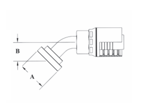 4GC50-12x16 Couplamatic Grip Crimp 4GC Series Coupling - Code 61 Split Flange - 45° Bend - 3/4" Hose ID - 1" Flange Size