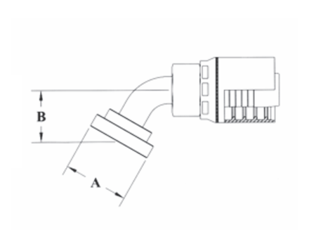 4GC51-20x20 Couplamatic Grip Crimp 4GC Series Coupling - Code 61 Split Flange - 60° Bend - 1-1/4" Hose ID - 1-1/4" Flange Size