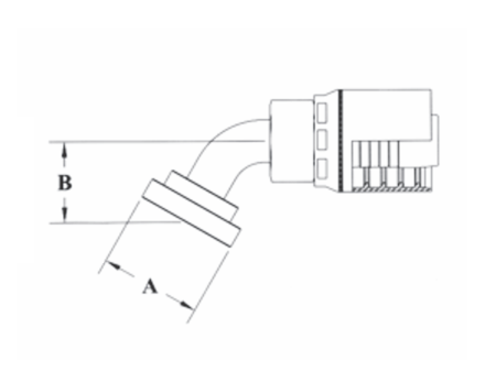 4GC51-12x12 Couplamatic Grip Crimp 4GC Series Coupling - Code 61 Split Flange - 60° Bend - 3/4" Hose ID - 3/4" Flange Size