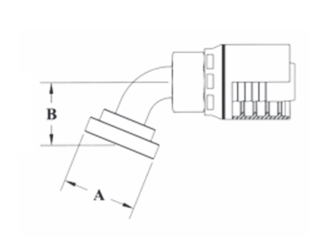 4GC52-12x12 Couplamatic Grip Crimp 4GC Series Coupling - Code 61 Split Flange - 67-1/2° Bend - 3/4" Hose ID - 3/4" Flange Size