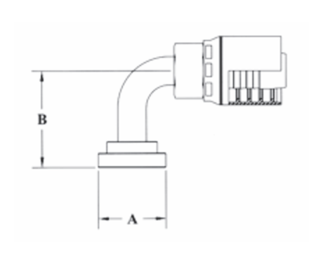 4GC53-20x20 Couplamatic Grip Crimp 4GC Series Coupling - Code 61 Split Flange - 90° Bend - 1-1/4" Hose ID - 1-1/4" Flange Size