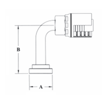 4GC54-12x12 Couplamatic Grip Crimp 4GC Series Coupling - Code 61 Split Flange - 90° Bend Long Drop - 3/4" Hose ID - 3/4" Flange Size