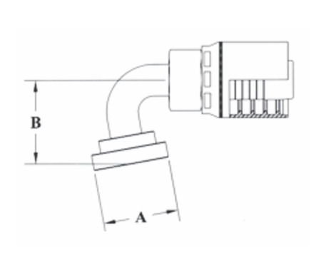 4GC55-12x16 Couplamatic Grip Crimp 4GC Series Coupling - Code 61 Split Flange - 100° Bend - 3/4" Hose ID - 1" Flange Size