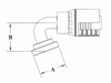 4GC56-16x16 Couplamatic Grip Crimp 4GC Series Coupling - Code 61 Split Flange - 110° Bend - 1" Hose ID - 1" Flange Size