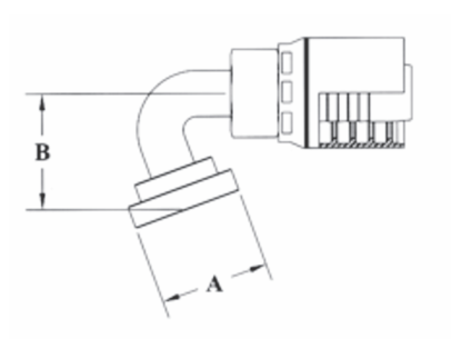 4GC56-16x16 Couplamatic Grip Crimp 4GC Series Coupling - Code 61 Split Flange - 110° Bend - 1" Hose ID - 1" Flange Size