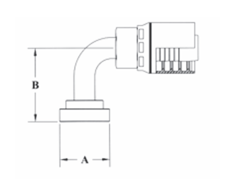 4GC62-12x12 Couplamatic Grip Crimp 4GC Series Coupling - Code 62 Split Flange - 90° Bend - 3/4" Hose ID - 3/4" Flange Size