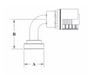 4GC62-16x16 Couplamatic Grip Crimp 4GC Series Coupling - Code 62 Split Flange - 90° Bend - 1" Hose ID - 1" Flange Size