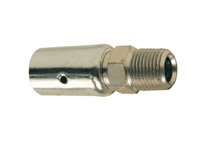 4P1 Dixon 1/4" Plated Carbon Steel External Swage Uni-Range Male Coupling - Hose OD from 34/64" to 38/64"