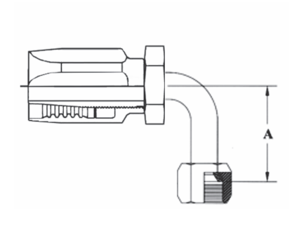 6R5-6FS90 Couplamatic Reusable Coupling - R5 Reusables - SAE 45° - 90° Female Swivel - 5/16" Hose ID - 5/8-18 Thread Size