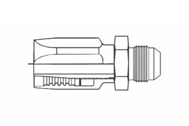 4R5-4MJ Couplamatic Reusable Coupling - R5 Reusables - JIC 37° - Male Solid - 3/16" Hose ID - 7/16-20 Thread Size