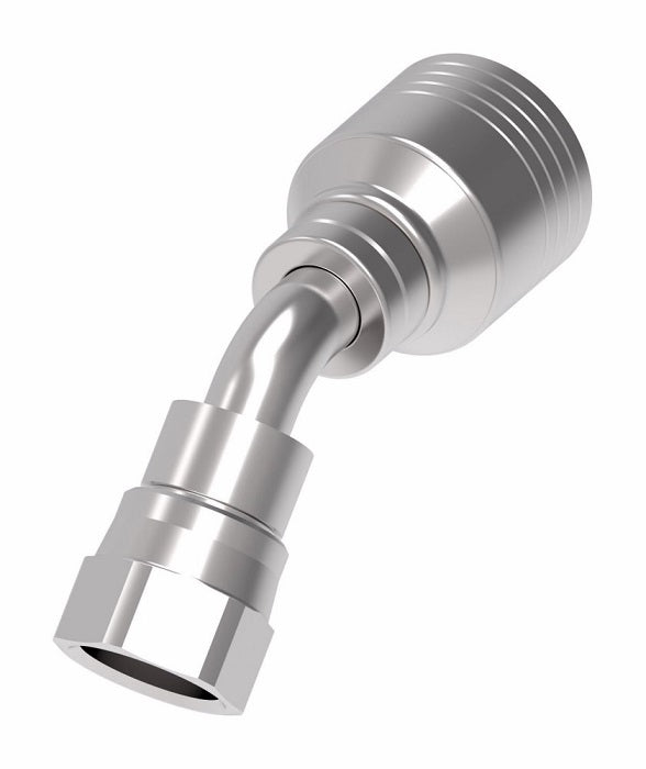 4SA10FJA8 Aeroquip by Danfoss | 4 Wire 4S Female JIC 37° Swivel 45° Elbow (FJA) Crimp Fitting | -10 Female Pipe JIC 37° Swivel x -08 Hose Barb | Steel