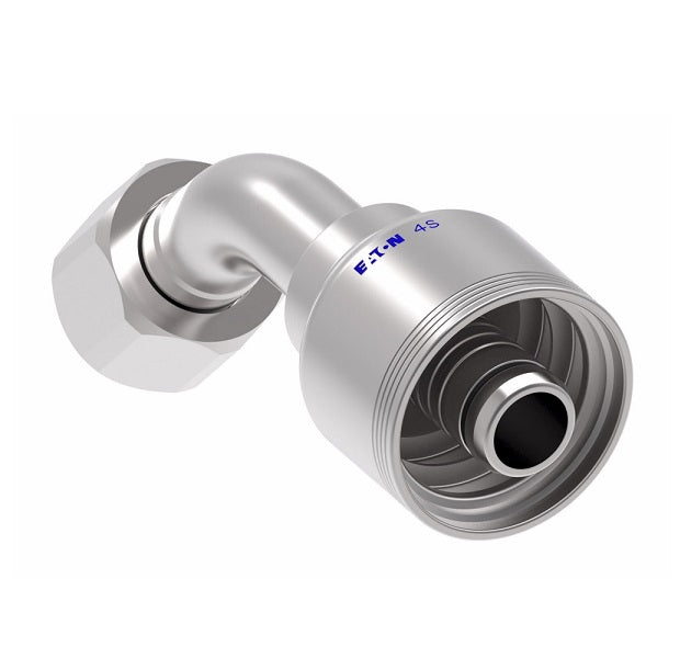4SA16FJA12 Aeroquip by Danfoss | 4 Wire 4S Female JIC/37° Swivel 45° Elbow (FJA) Crimp Fitting | -16 Female JIC/37° Swivel x -12 Hose Barb | Steel
